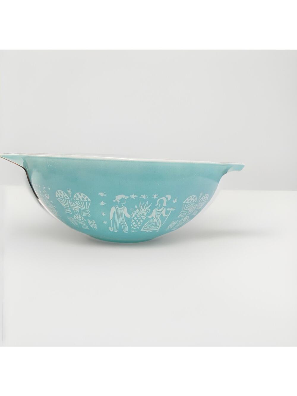 1950s-60s Pyrex, Amish Butterprint, Cinderella Mixing Bowl, No. 444, 4 Quart